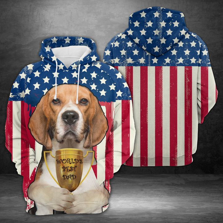 Dog Dad Beagle 3D All Over Print Hoodie, Zip Hoodie