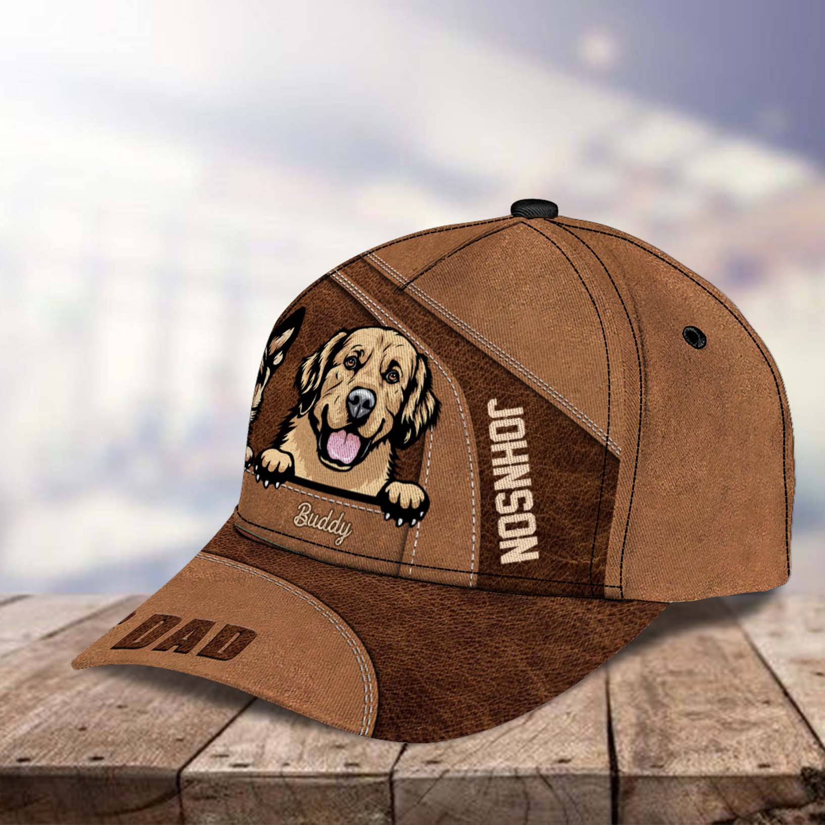 Dog Dad Dog Personalized Classic Cap, Personalized Gift for Dog Lovers, Dog Dad, Dog Mom Trucker Hats Custom Hats Gifts For Men & Women