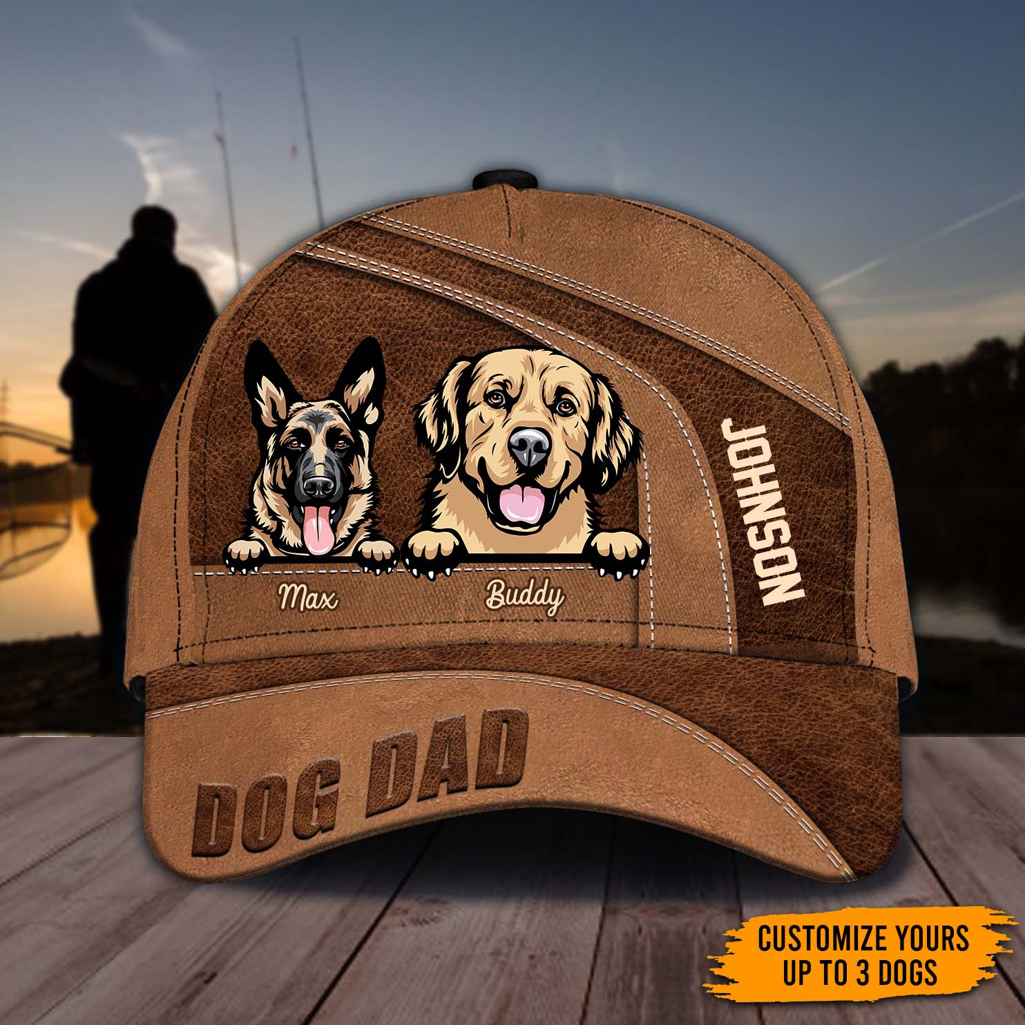 Dog Dad Dog Personalized Classic Cap, Personalized Gift for Dog Lovers, Dog Dad, Dog Mom Trucker Hats Custom Hats Gifts For Men & Women