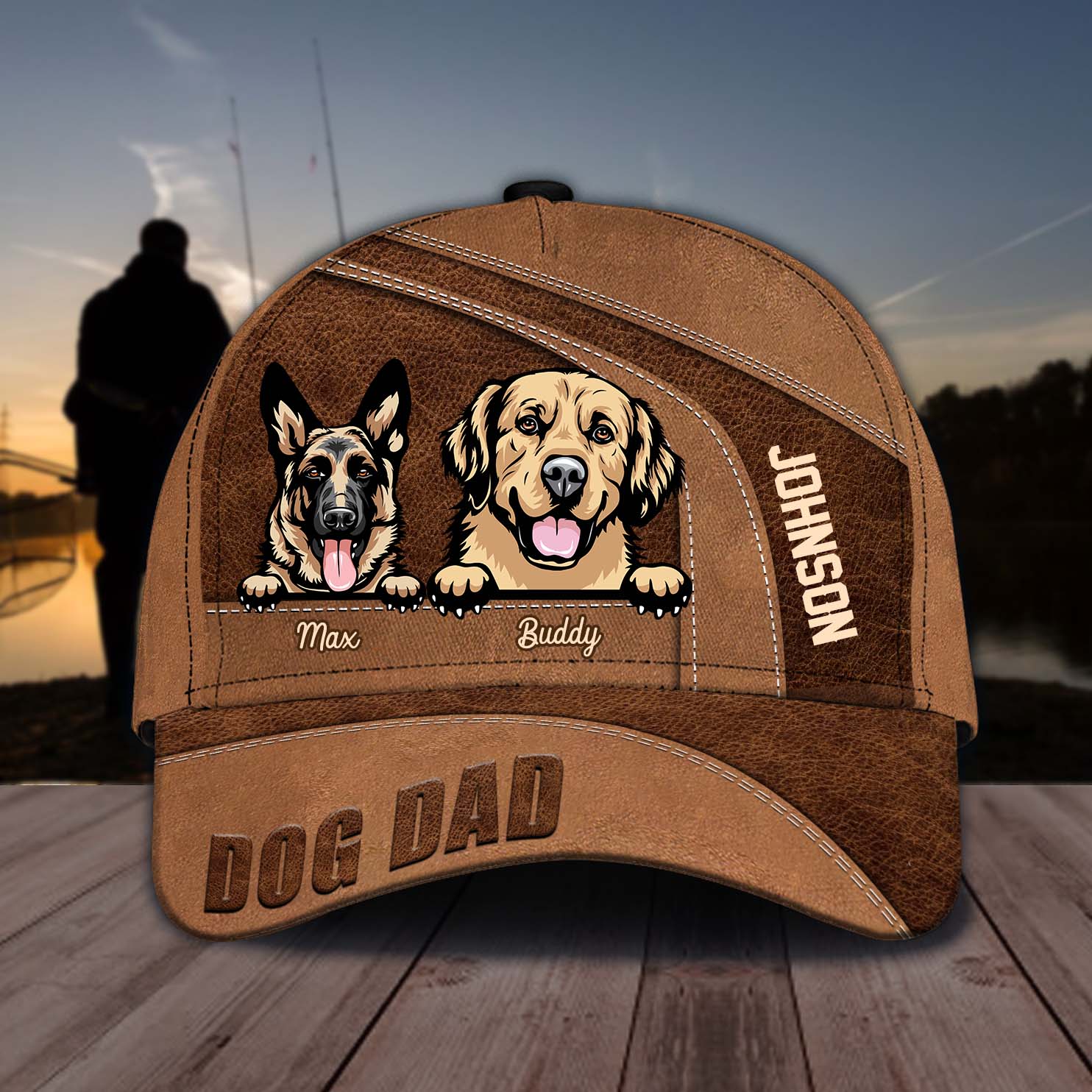 Dog Dad Dog Personalized Classic Cap, Personalized Gift for Dog Lovers, Dog Dad, Dog Mom Trucker Hats Custom Hats Gifts For Men & Women