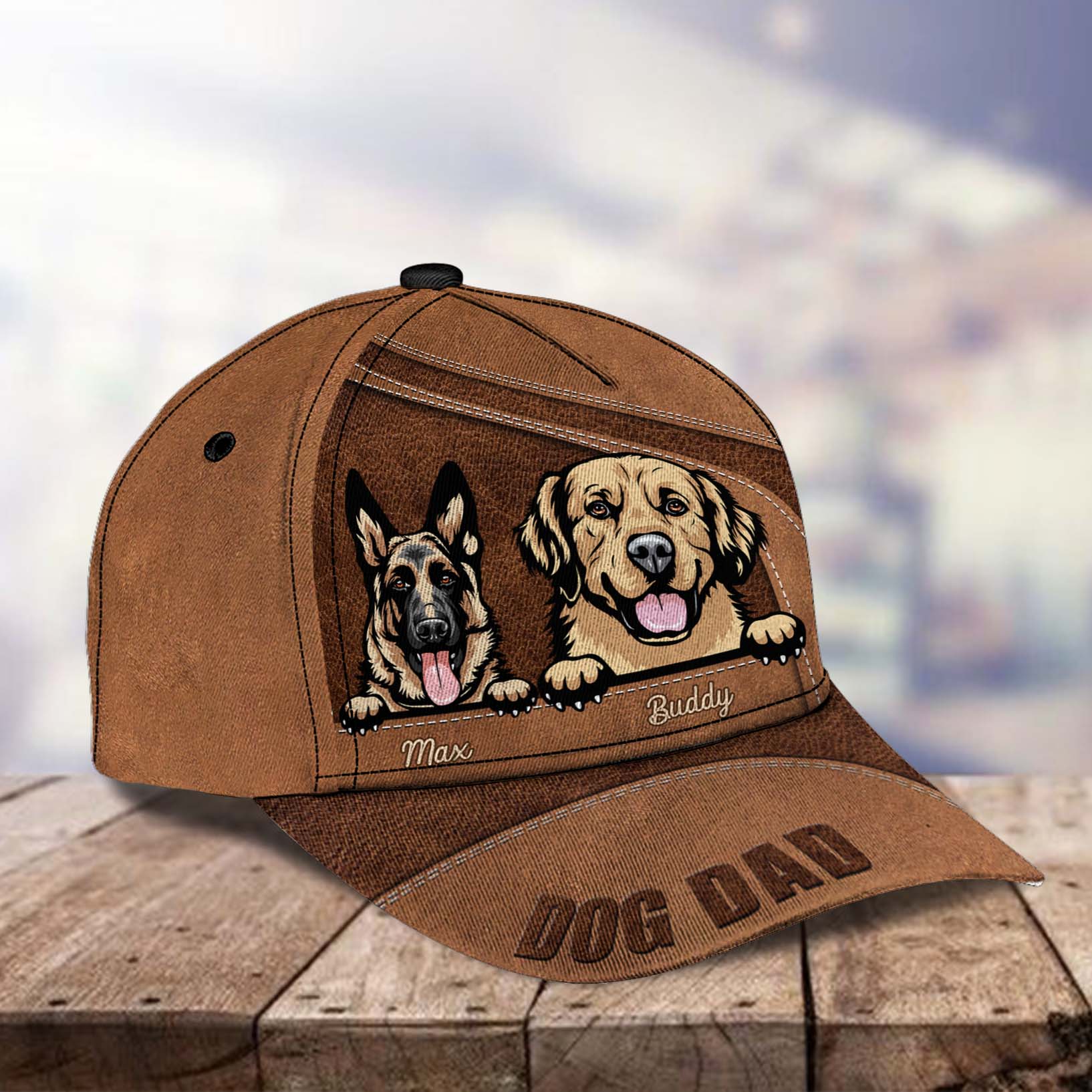 Dog Dad Dog Personalized Classic Cap, Personalized Gift for Dog Lovers, Dog Dad, Dog Mom Trucker Hats Custom Hats Gifts For Men & Women