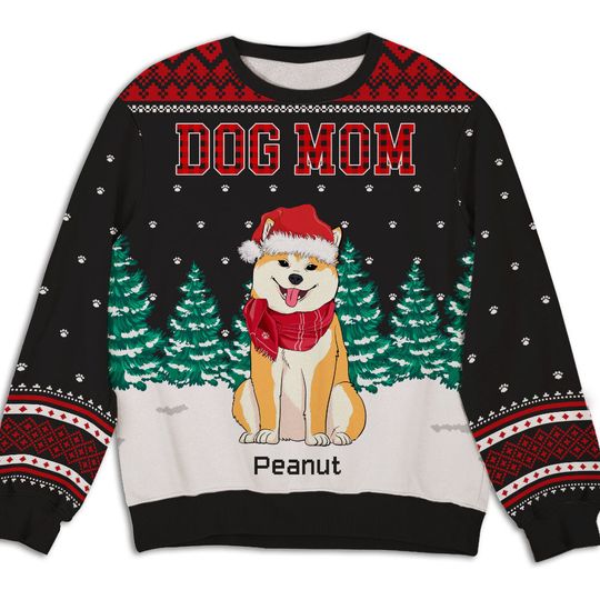 Dog Dad Mom Pattern - Personalized All-Over-Print Sweatshirt - Christmas Gift For Pet Owners, Pet Lovers, Dog Lovers - Image 4