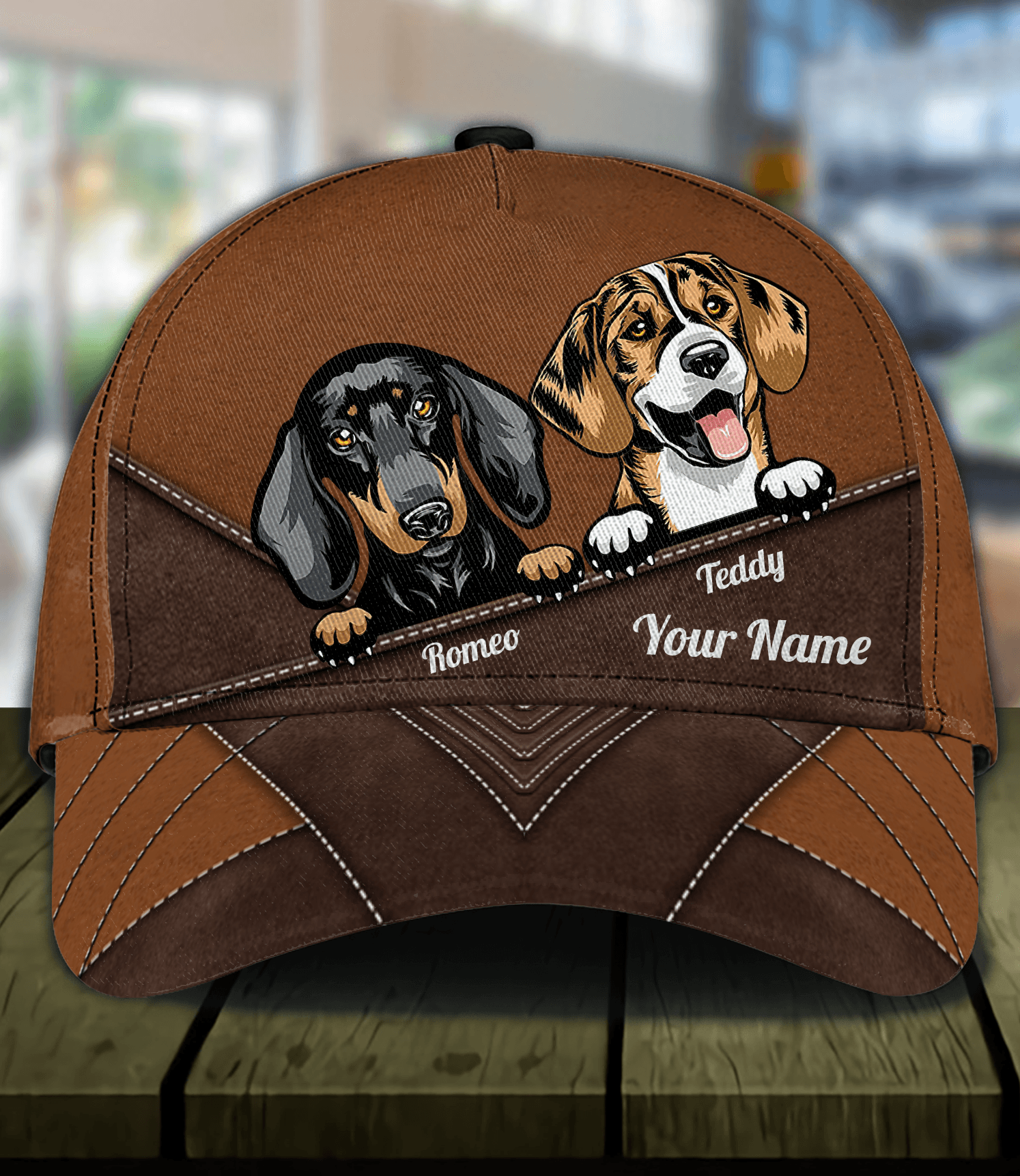 Dog Dark Brown Details Personalized Cap, Personalized Gift for Dog Lovers, Dog Dad, Dog Mom Trucker Hats Custom Hats Gifts For Men & Women