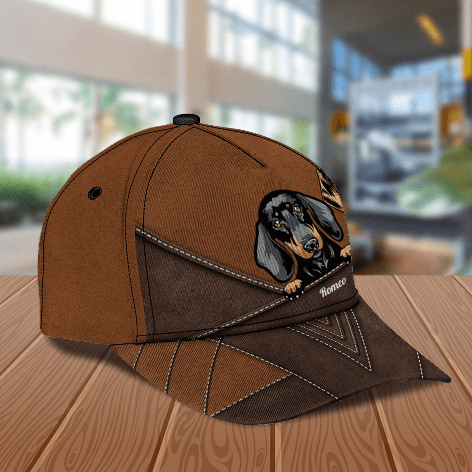 Dog Dark Brown Details Personalized Cap, Personalized Gift for Dog Lovers, Dog Dad, Dog Mom Trucker Hats Custom Hats Gifts For Men & Women