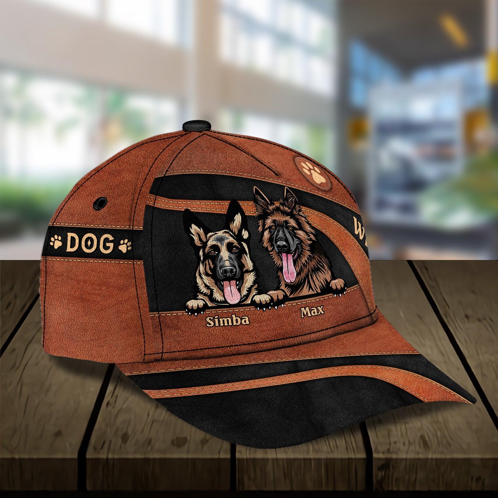 Dog Dark Brown Personalized Cap, Personalized Gift for Dog Lovers, Dog Dad, Dog Mom Trucker Hats Custom Hats Gifts For Men & Women