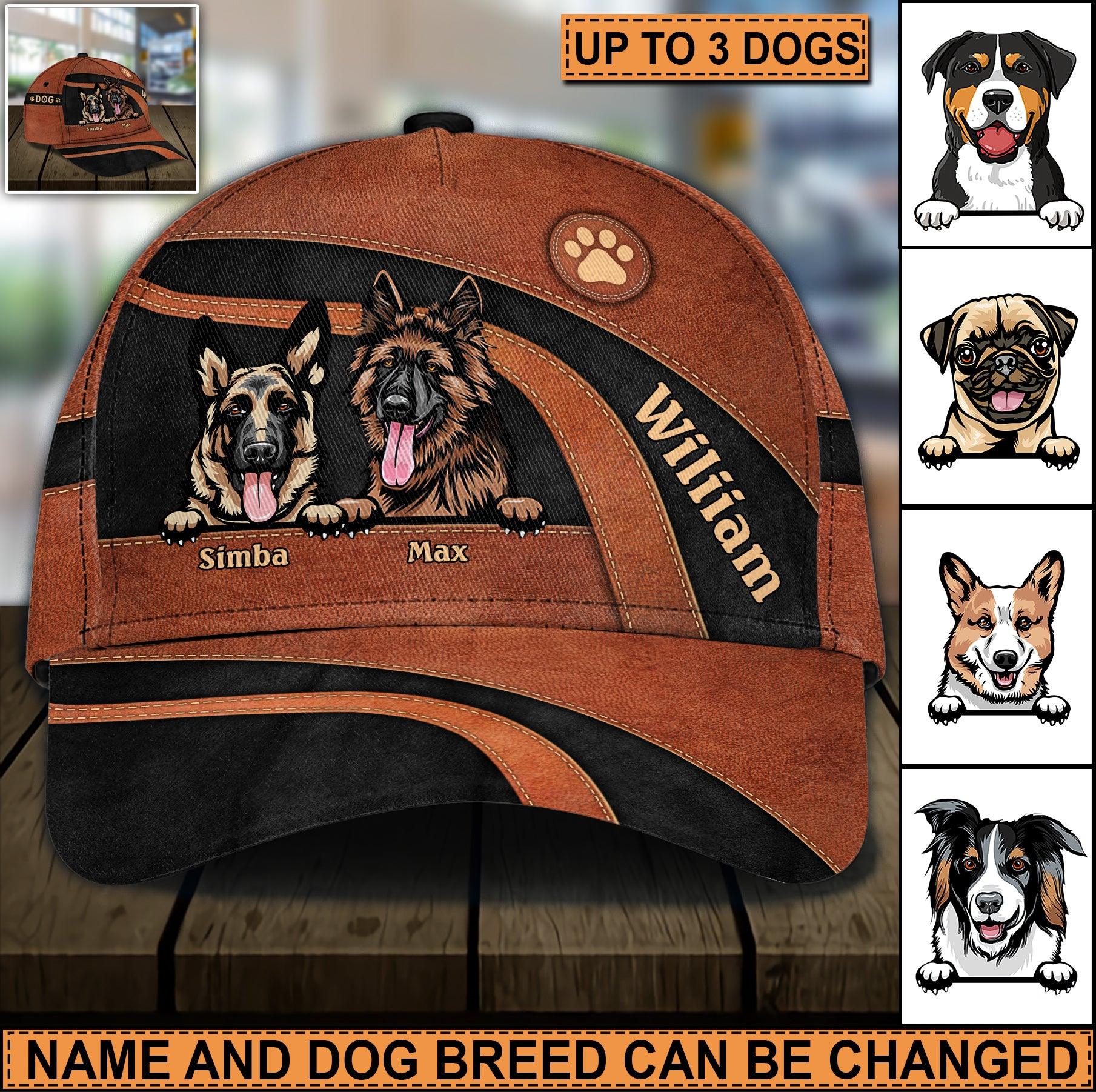 Dog Dark Brown Personalized Cap, Personalized Gift for Dog Lovers, Dog Dad, Dog Mom Trucker Hats Custom Hats Gifts For Men & Women
