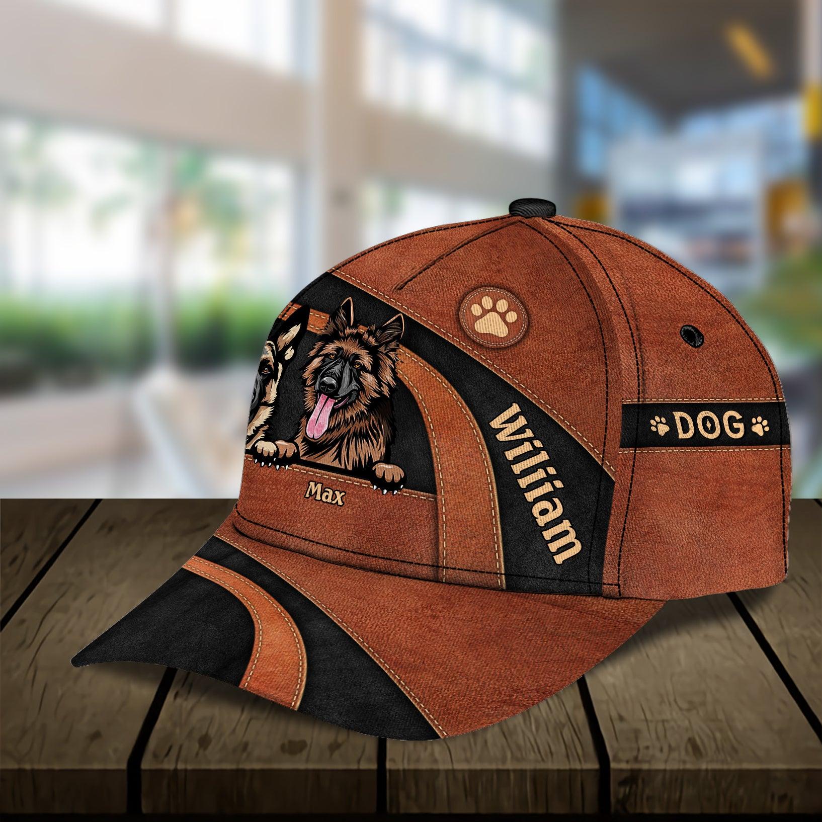 Dog Dark Brown Personalized Cap, Personalized Gift for Dog Lovers, Dog Dad, Dog Mom Trucker Hats Custom Hats Gifts For Men & Women