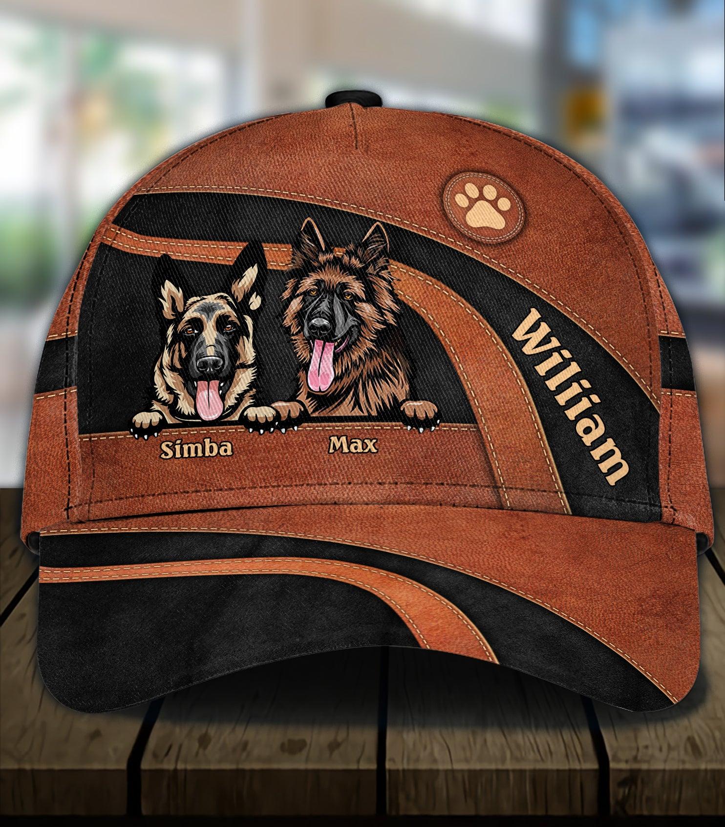Dog Dark Brown Personalized Cap, Personalized Gift for Dog Lovers, Dog Dad, Dog Mom Trucker Hats Custom Hats Gifts For Men & Women