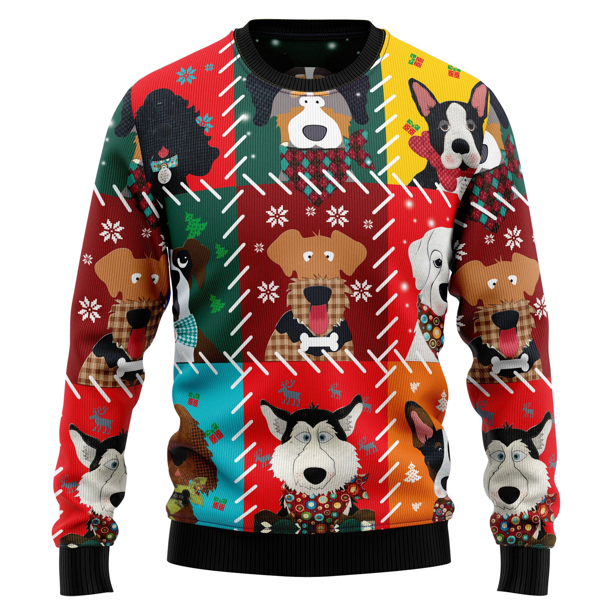Dog Face Christmas All Over Print Ugly Christmas Sweater