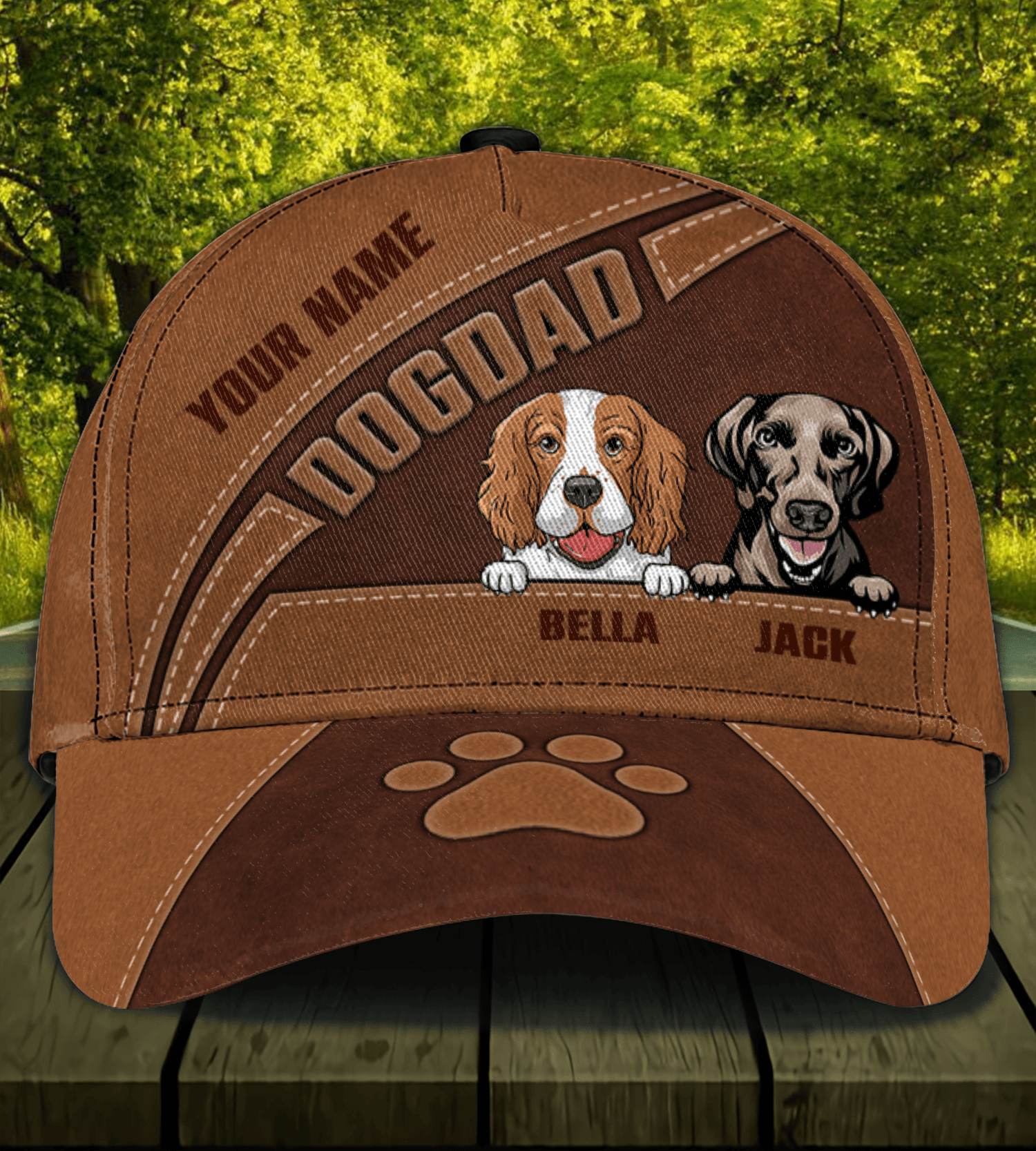 Dog For Dog Dad Personalized Cap, Personalized Gift for Dog Lovers, Dog Dad, Dog Mom Trucker Hats Custom Hats Gifts For Men & Women