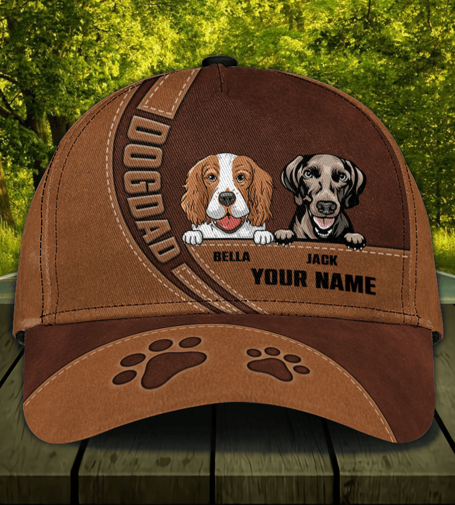 Dog For Dog Dad Personalized Cap, Personalized Gift for Dog Lovers, Dog Dad, Dog Mom Trucker Hats Custom Hats Gifts For Men & Women