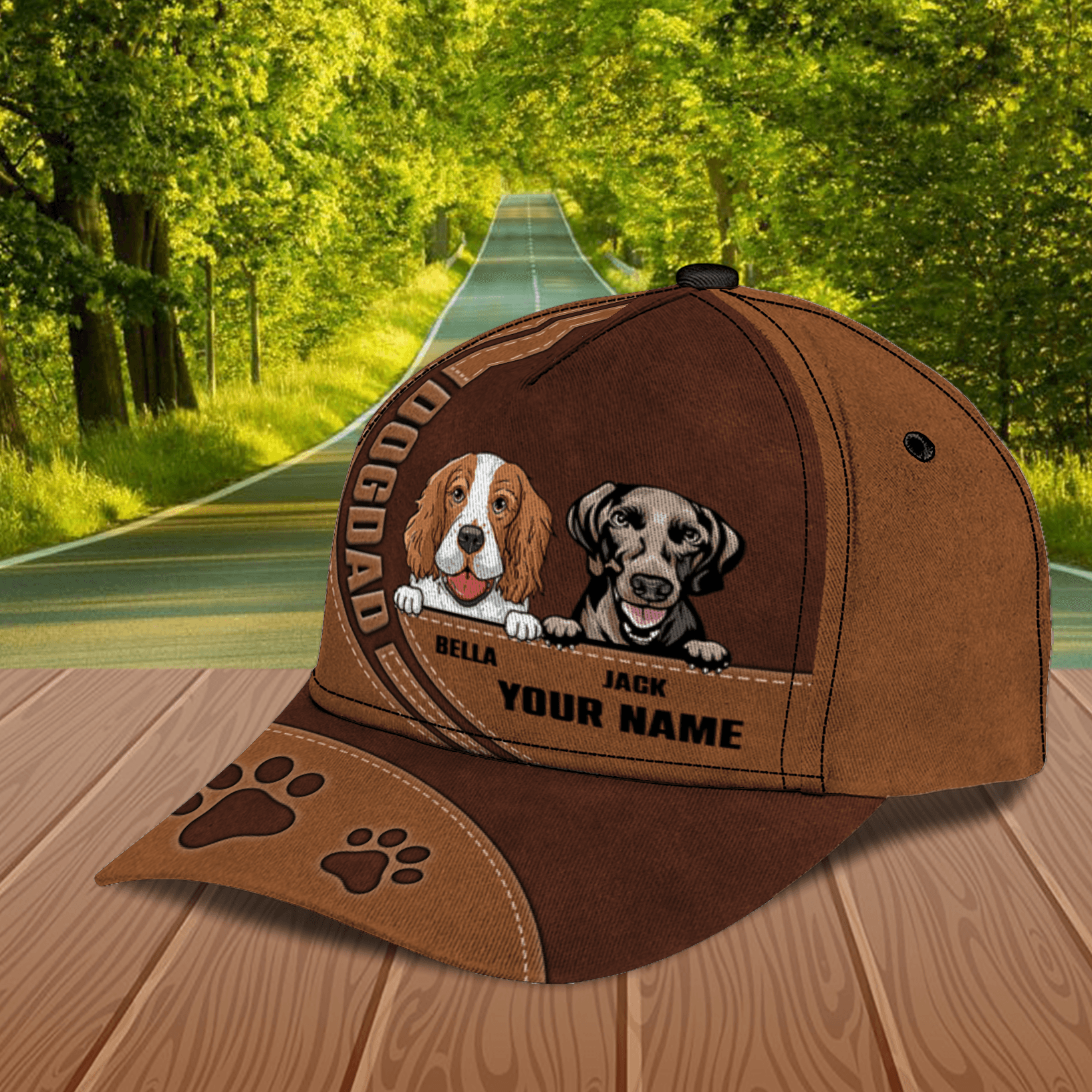 Dog For Dog Dad Personalized Cap, Personalized Gift for Dog Lovers, Dog Dad, Dog Mom Trucker Hats Custom Hats Gifts For Men & Women