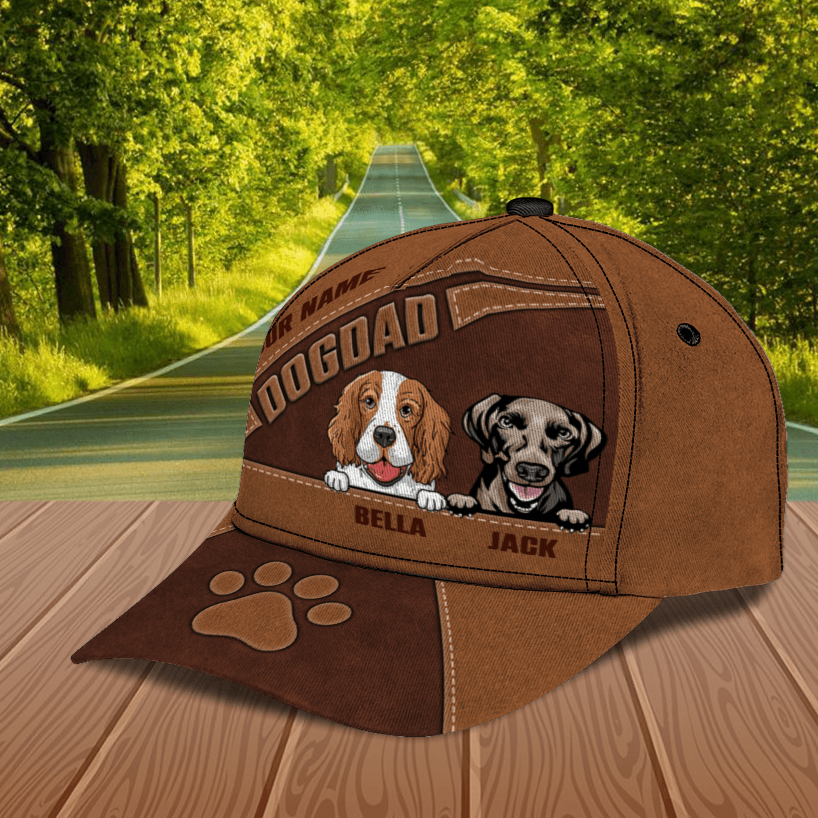 Dog For Dog Dad Personalized Cap, Personalized Gift for Dog Lovers, Dog Dad, Dog Mom Trucker Hats Custom Hats Gifts For Men & Women