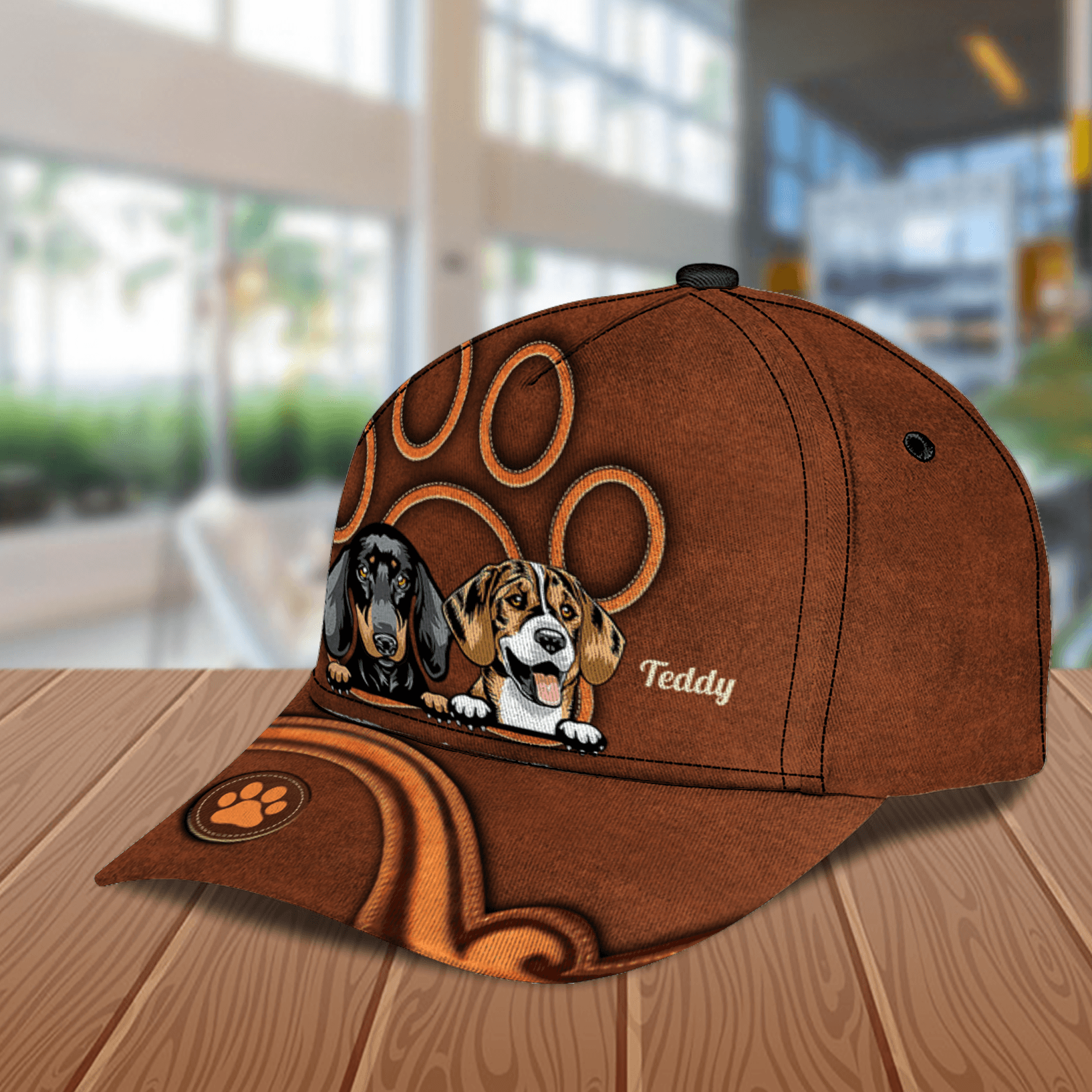 Dog Giant Footprint Personalized Cap, Personalized Gift for Dog Lovers, Dog Dad, Dog Mom Trucker Hats Custom Hats Gifts For Men & Women