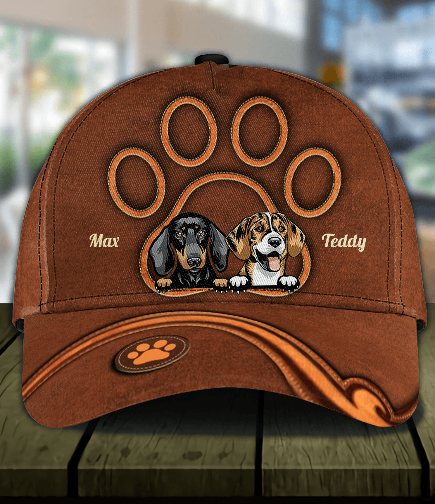 Dog Giant Footprint Personalized Cap, Personalized Gift for Dog Lovers, Dog Dad, Dog Mom Trucker Hats Custom Hats Gifts For Men & Women