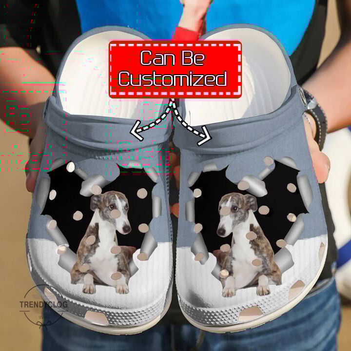 Dog Greyhound Paper Heart Clog Shoes