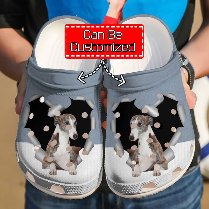 Dog - Greyhound Paper Heart Clog Shoes For Men And Women