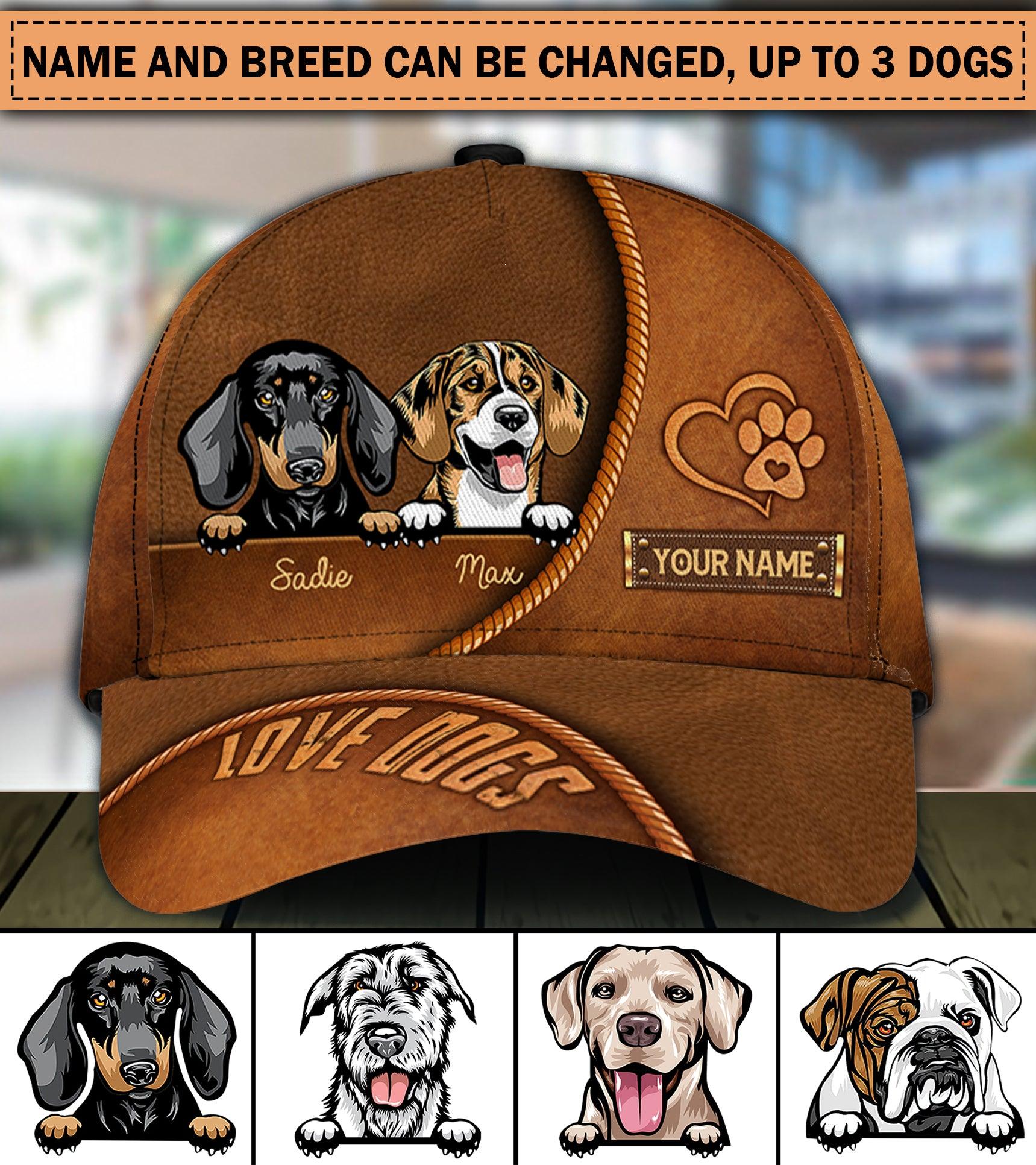 Dog Heart Paw Logo Personalized Classic Cap, Personalized Gift for Dog Lovers, Dog Dad, Dog Mom Trucker Hats Custom Hats Gifts For Men & Women