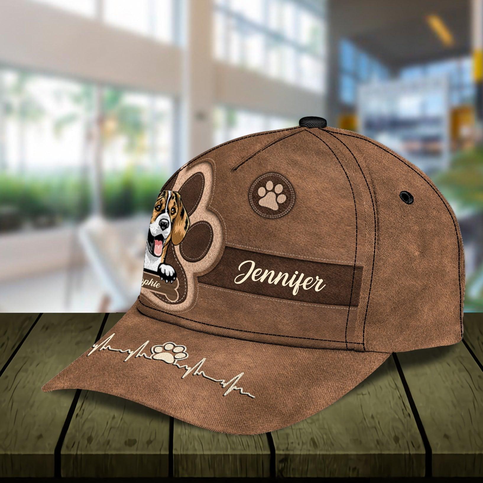 Dog Heartbeat Personalized Classic Cap, Personalized Gift for Dog Lovers, Dog Dad, Dog Mom Trucker Hats Custom Hats Gifts For Men & Women