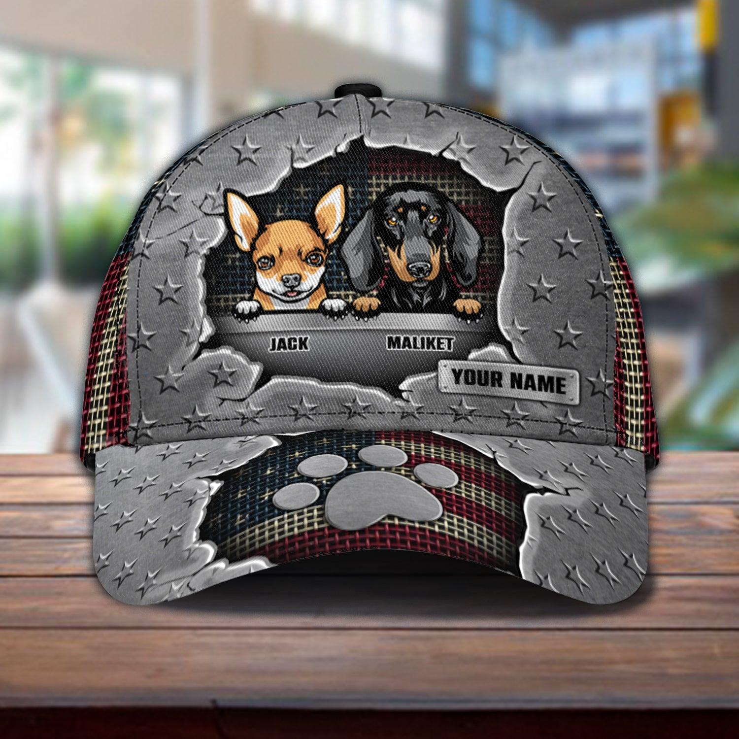 Dog Independent Dat Personalized Cap, Personalized Gift for Dog Lovers, Dog Dad, Dog Mom Trucker Hats Custom Hats Gifts For Men & Women