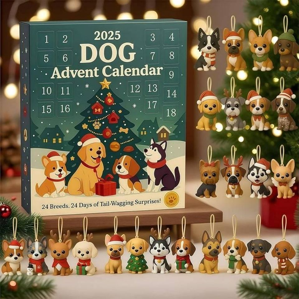 Dog Lover Advent Calendar Christmas 2025 with 24 Acrylic Ornaments, Christmas Countdown Gift for Dog Lovers - Image 2