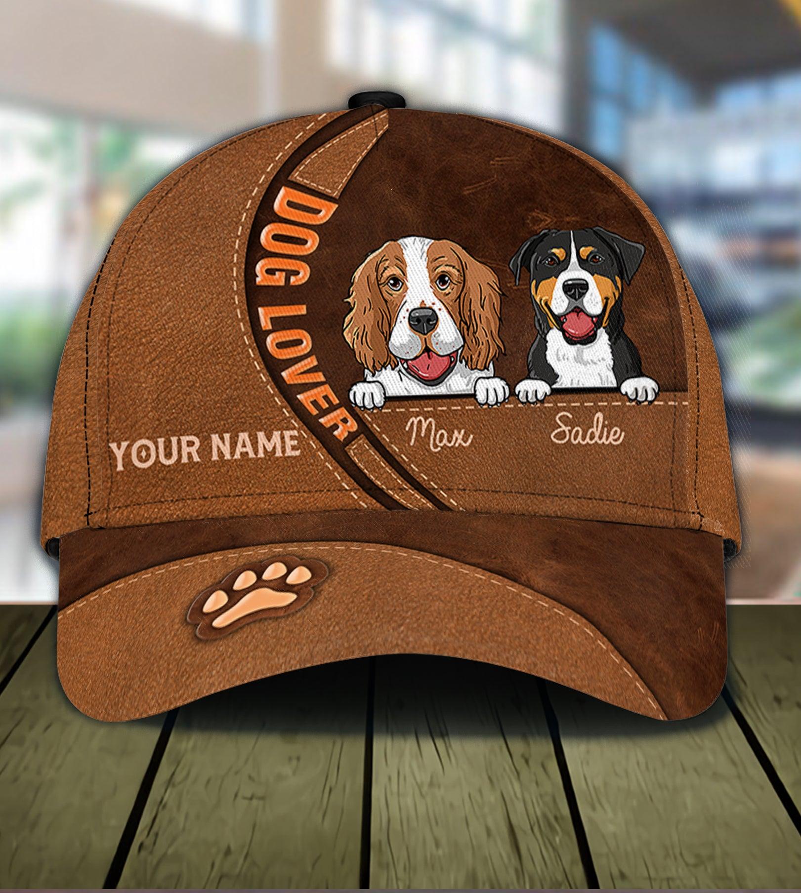 Dog Lover Brown Personalized Classic Cap, Personalized Gift for Dog Lovers, Dog Dad, Dog Mom Trucker Hats Custom Hats Gifts For Men & Women