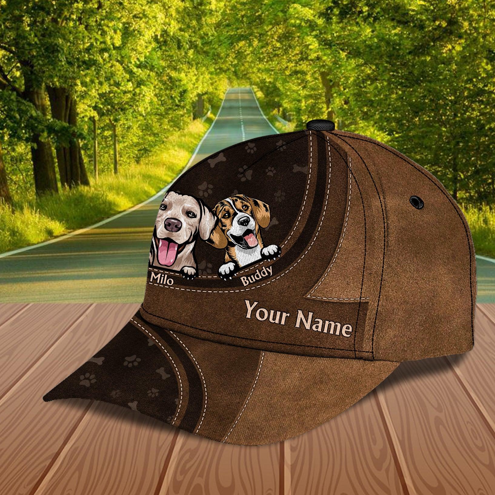 Dog Lover Personalized Classic Cap, Personalized Gift for Dog Lovers, Dog Dad, Dog Mom Trucker Hats Custom Hats Gifts For Men & Women