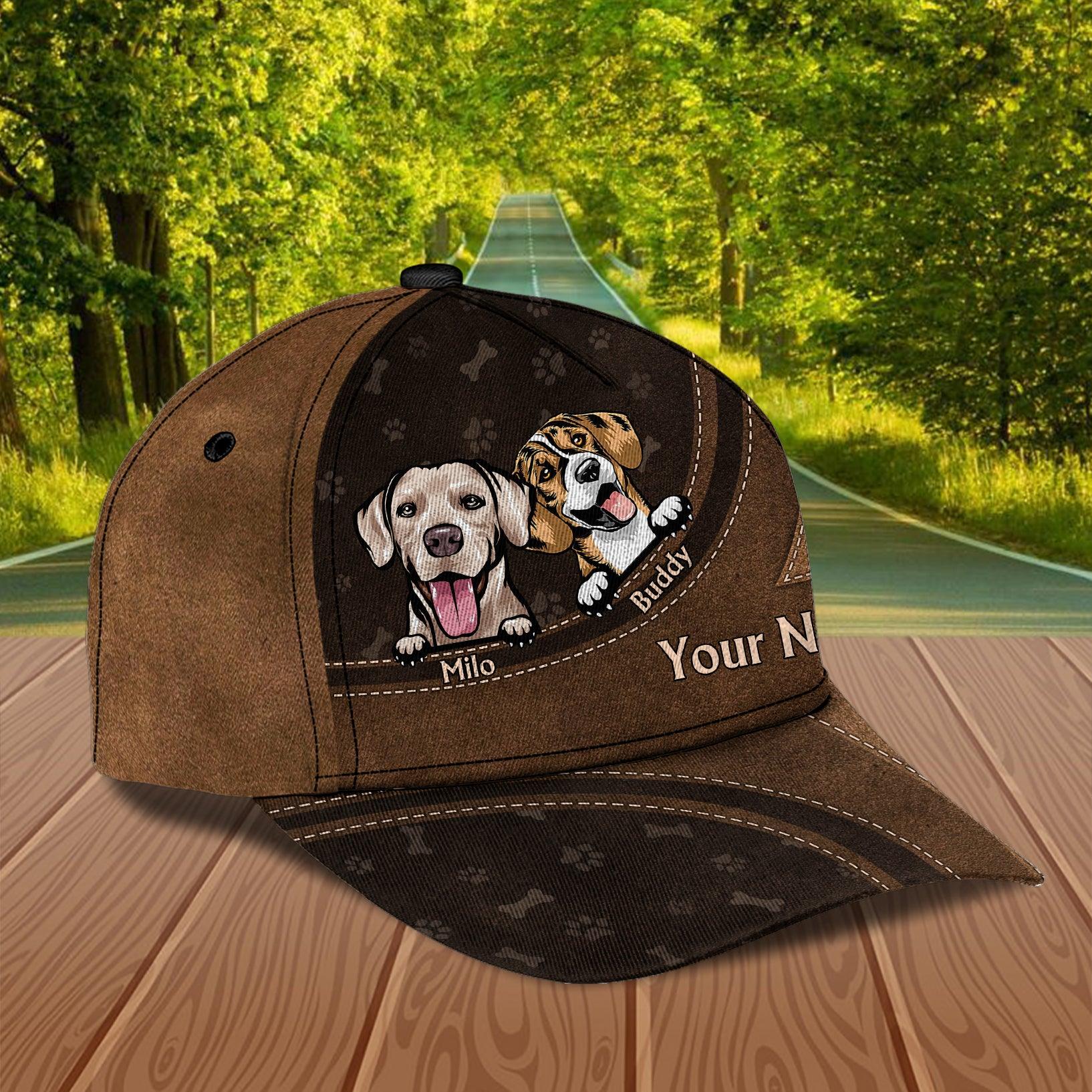 Dog Lover Personalized Classic Cap, Personalized Gift for Dog Lovers, Dog Dad, Dog Mom Trucker Hats Custom Hats Gifts For Men & Women