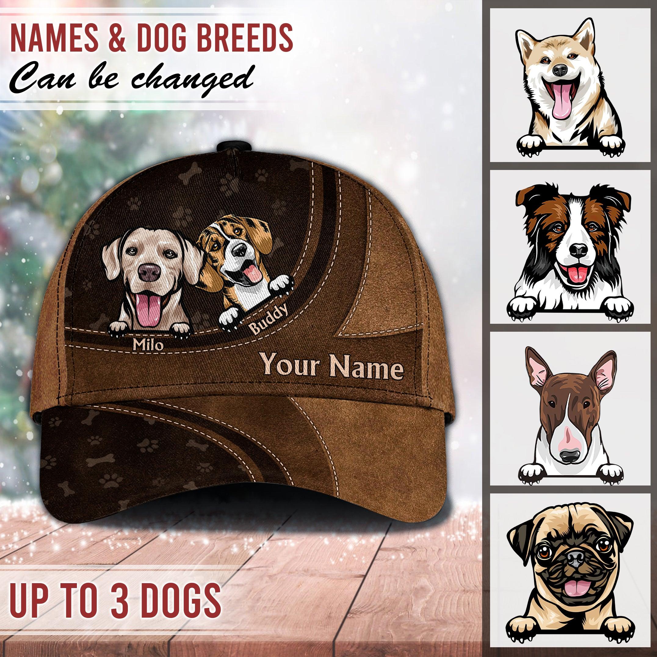 Dog Lover Personalized Classic Cap, Personalized Gift for Dog Lovers, Dog Dad, Dog Mom Trucker Hats Custom Hats Gifts For Men & Women