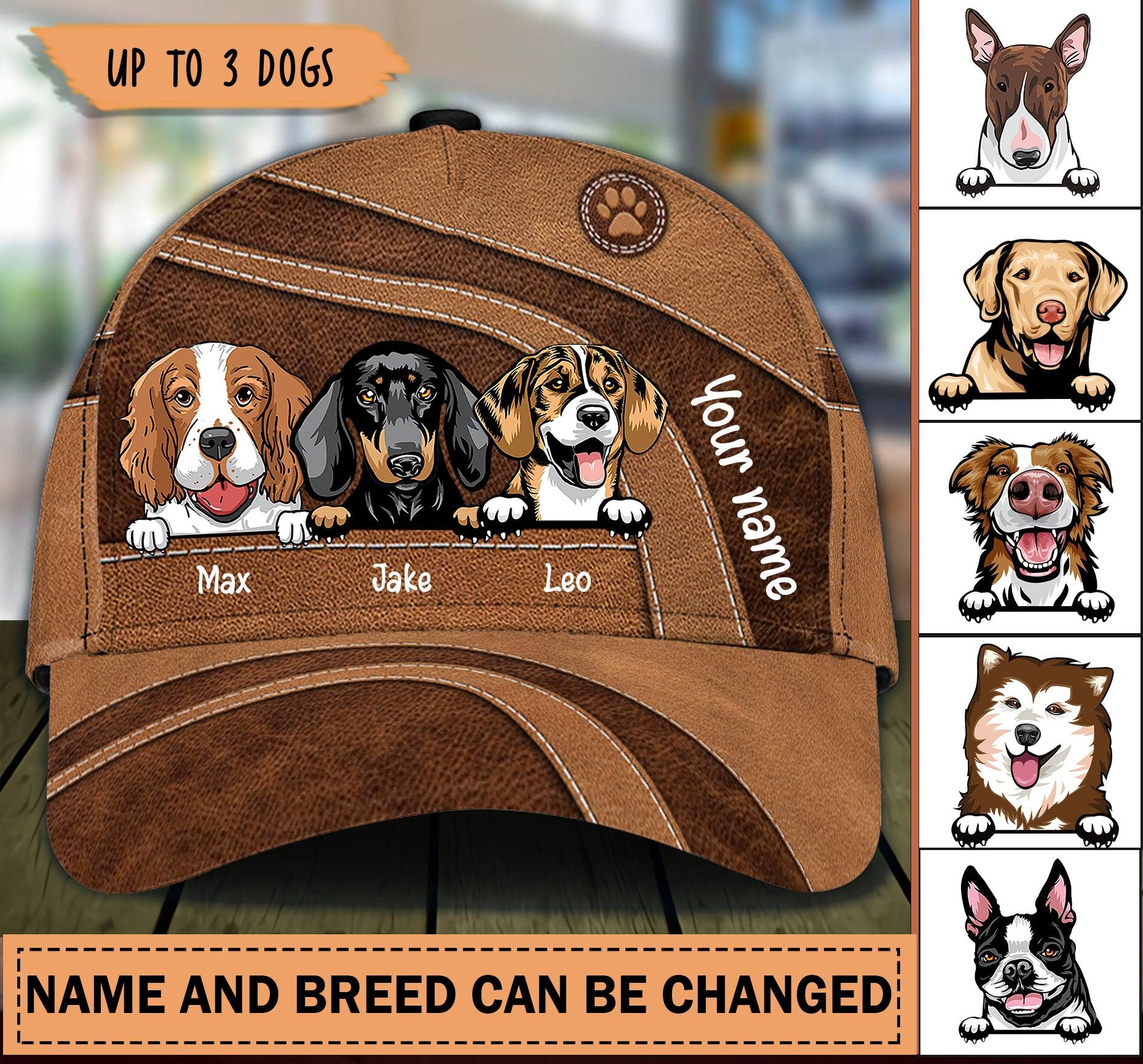 Dog Mini Footprint Personalized Classic Cap, Personalized Gift for Dog Lovers, Dog Dad, Dog Mom Trucker Hats Custom Hats Gifts For Men & Women