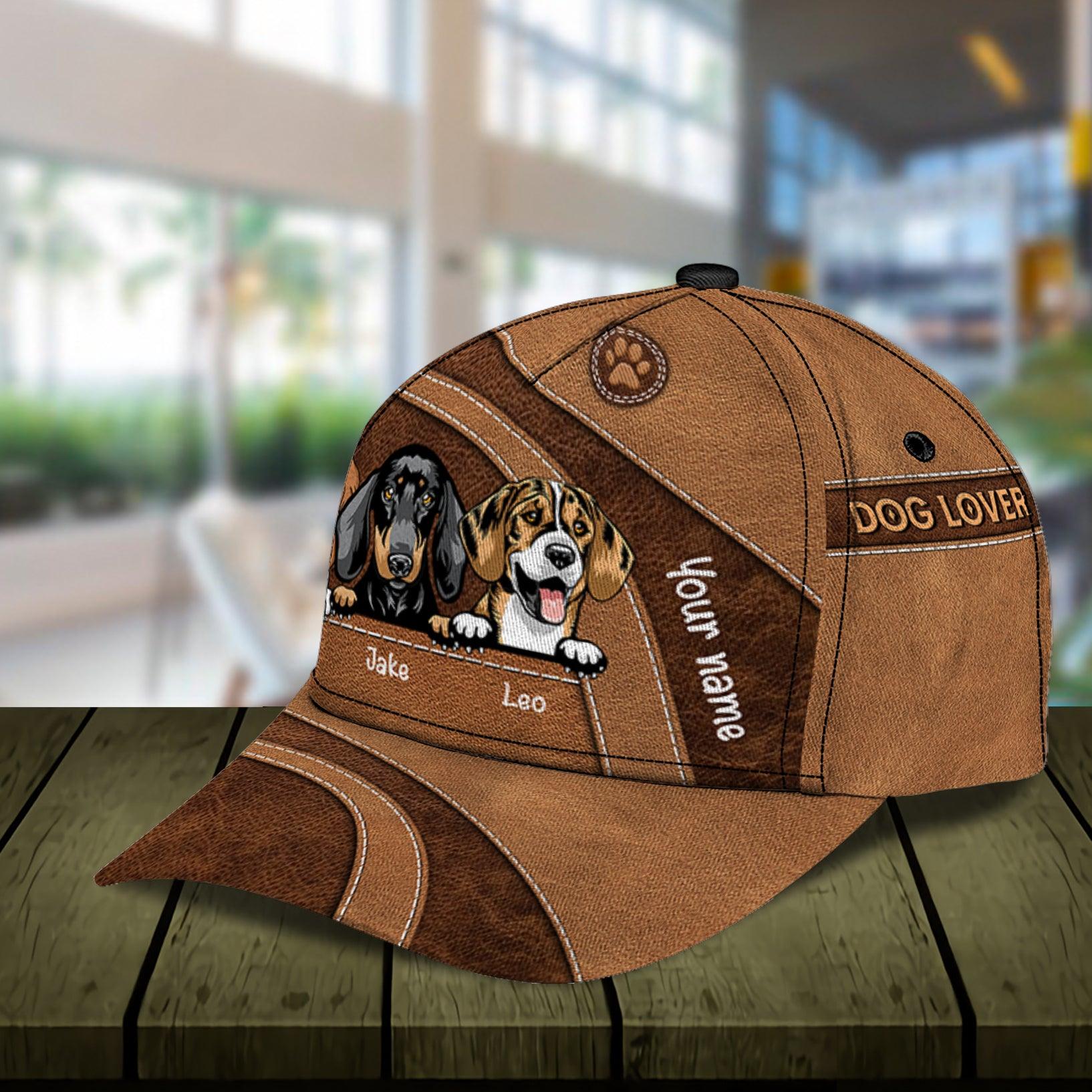 Dog Mini Footprint Personalized Classic Cap, Personalized Gift for Dog Lovers, Dog Dad, Dog Mom Trucker Hats Custom Hats Gifts For Men & Women