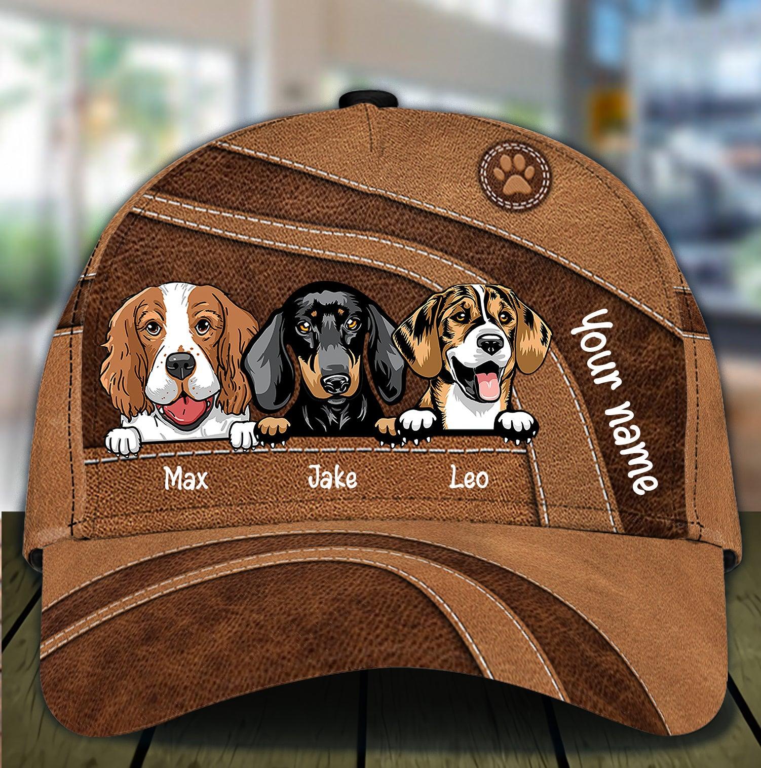 Dog Mini Footprint Personalized Classic Cap, Personalized Gift for Dog Lovers, Dog Dad, Dog Mom Trucker Hats Custom Hats Gifts For Men & Women