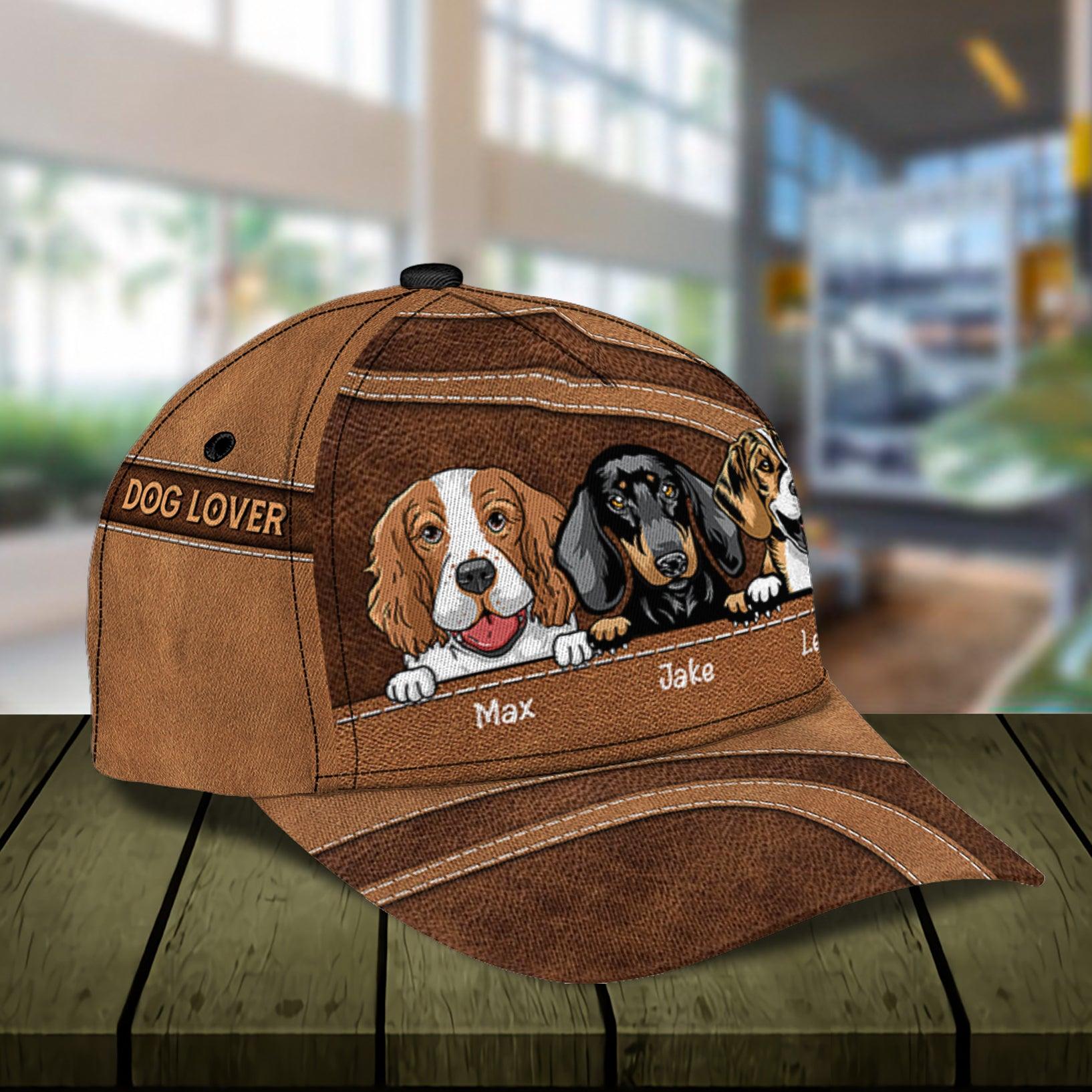 Dog Mini Footprint Personalized Classic Cap, Personalized Gift for Dog Lovers, Dog Dad, Dog Mom Trucker Hats Custom Hats Gifts For Men & Women