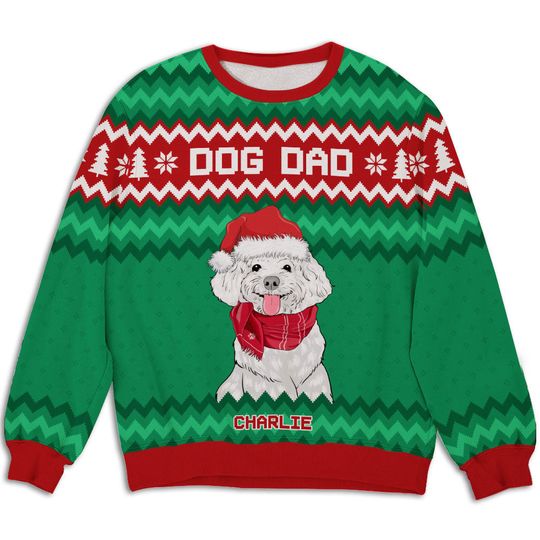 Dog Mom Dad Simple - Personalized All-Over-Print Sweatshirt - Christmas Gift For Pet Owners, Pet Lovers, Dog Lovers - Image 4