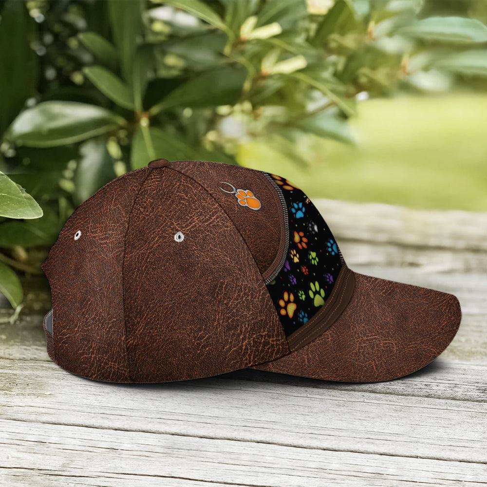 Dog Mom Dog Pawn Printed Leather Style Baseball Cap Trucker Hats Custom Hats Gifts For Men & Women