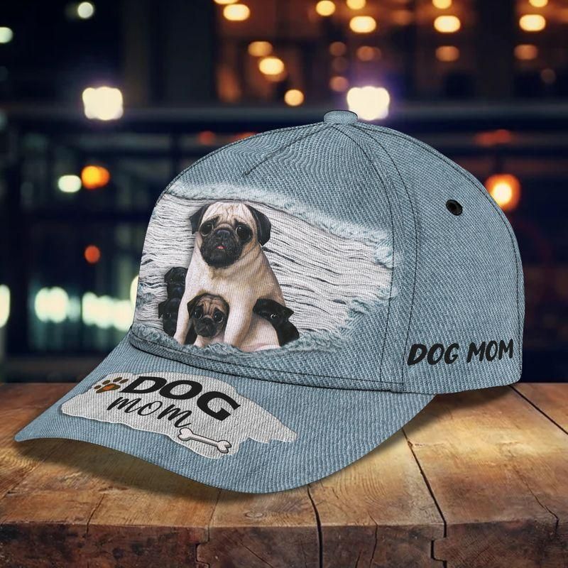 Dog Mom Jean Classic Cap Baseball Cap For Pug Lovers Trucker Hats Custom Hats Gifts For Men & Women