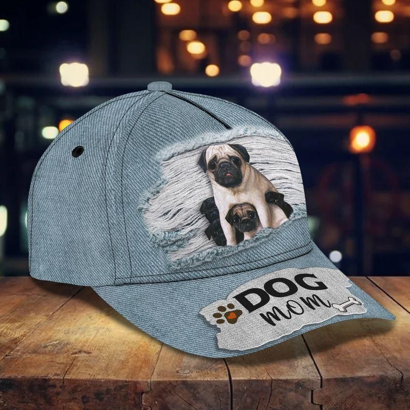 Dog Mom Jean Classic Cap Baseball Cap For Pug Lovers Trucker Hats Custom Hats Gifts For Men & Women