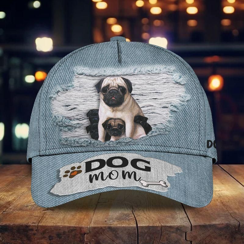 Dog Mom Jean Classic Cap Baseball Cap For Pug Lovers Trucker Hats Custom Hats Gifts For Men & Women