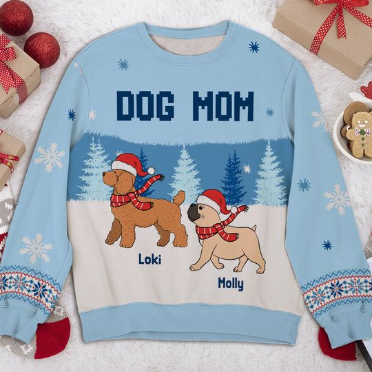 Dog Parents Mint - Personalized Custom All-Over-Print Sweatshirt - Image 5