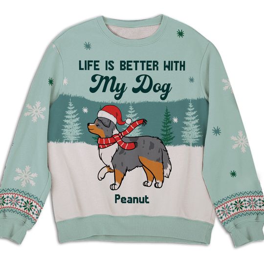 Dog Parents Mint - Personalized Custom All-Over-Print Sweatshirt - Image 4