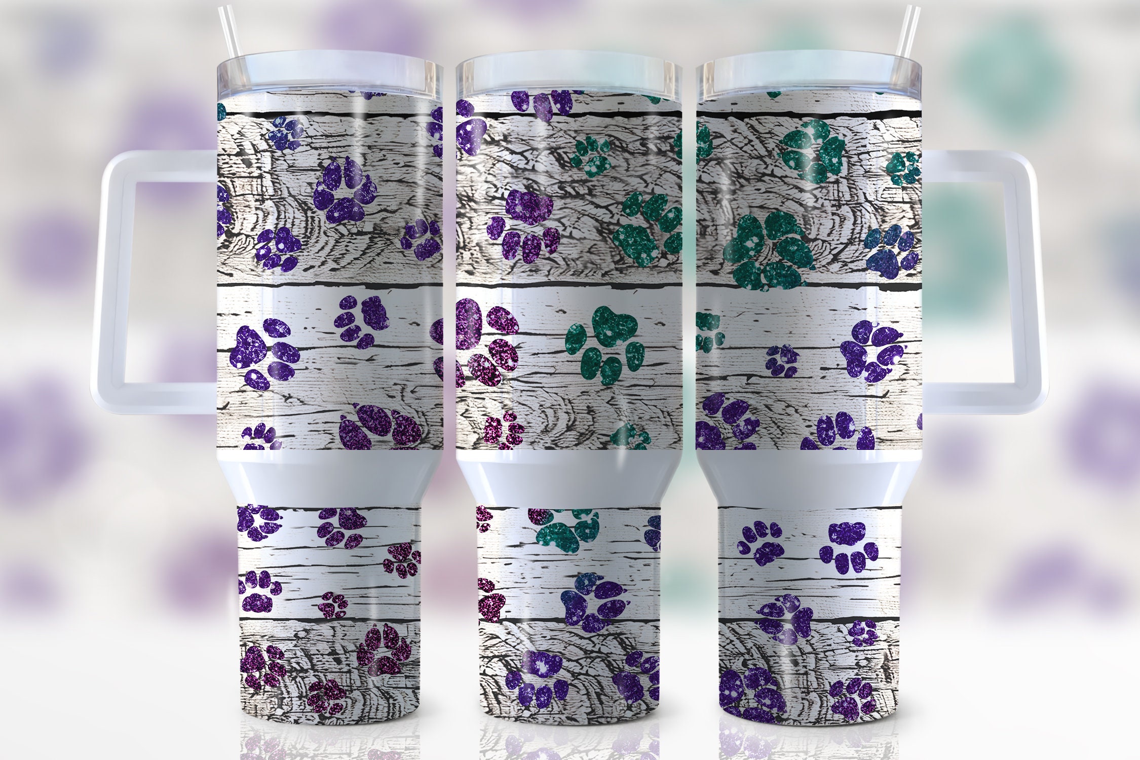 Dog Paw Glitter Custom Stanley Cup 40 oz 30 oz Tumbler With HandleTVC2301946