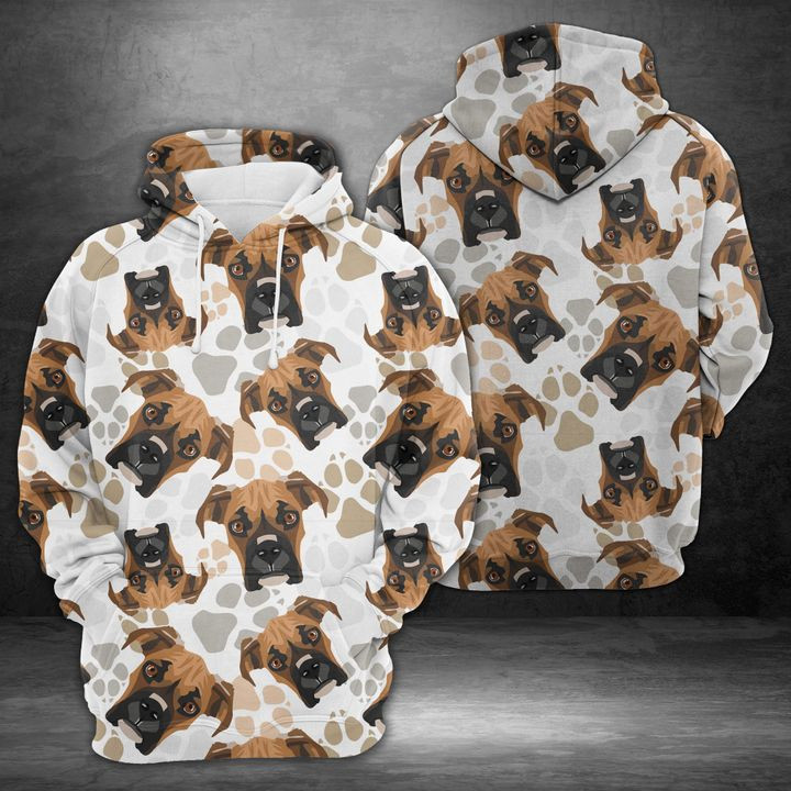 Dog Paws Boxer 3D All Over Print Hoodie, Zip Hoodie