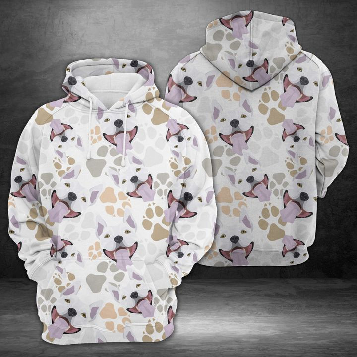 Dog Paws Bull Terrier 3D All Over Print Hoodie, Zip Hoodie