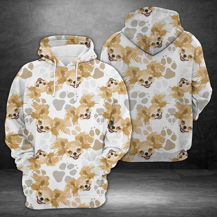 Dog Paws Chihuahua 3D All Over Print Hoodie, Zip Hoodie