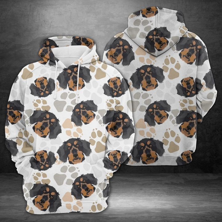 Dog Paws Dachshund 3D All Over Print Hoodie, Zip Hoodie