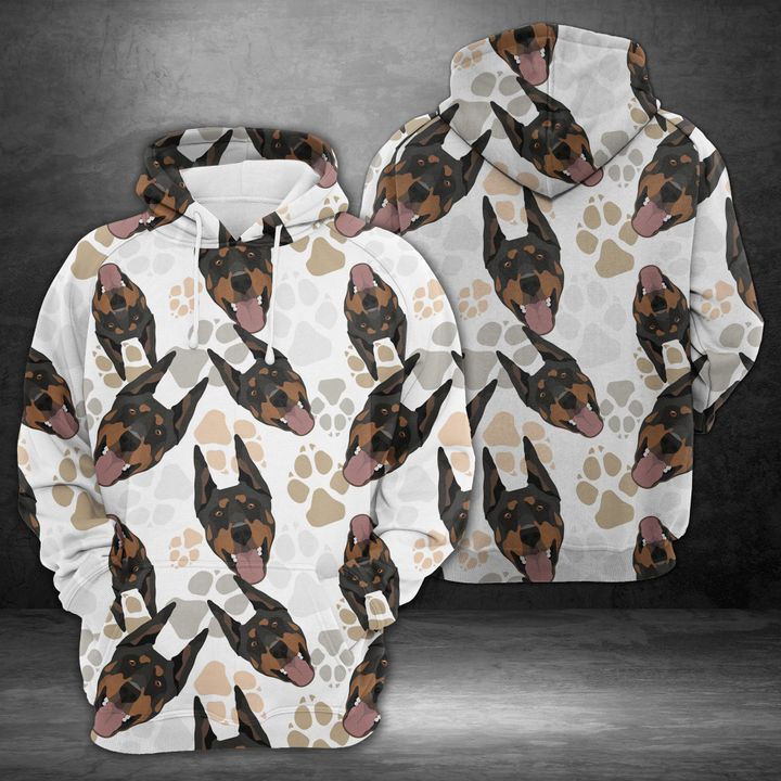 Dog Paws Doberman 3D All Over Print Hoodie, Zip Hoodie
