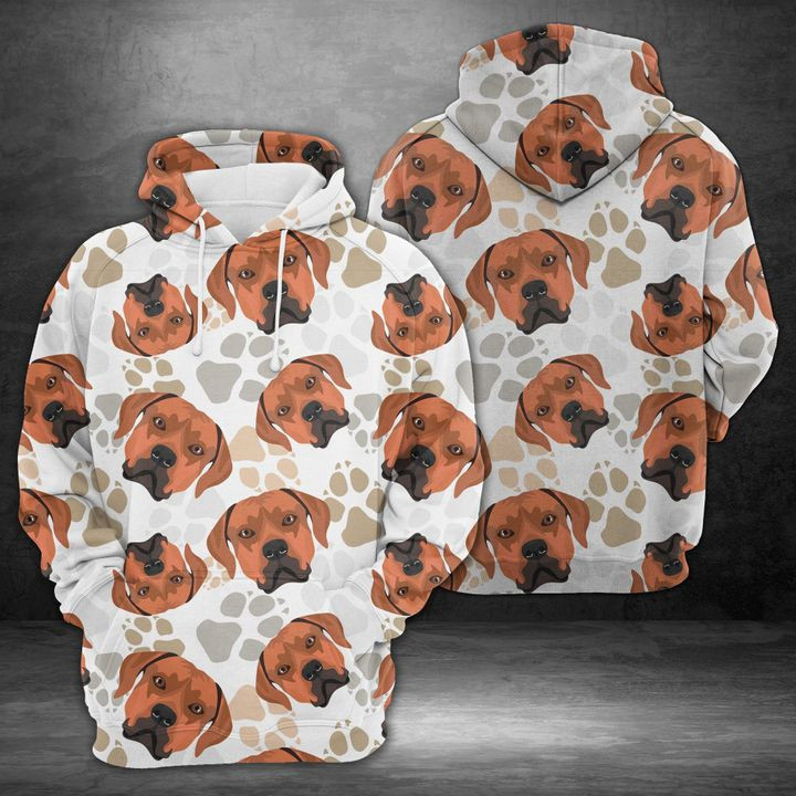 Dog Paws Rhodesian Ridgeback 3D All Over Print Hoodie, Zip Hoodie
