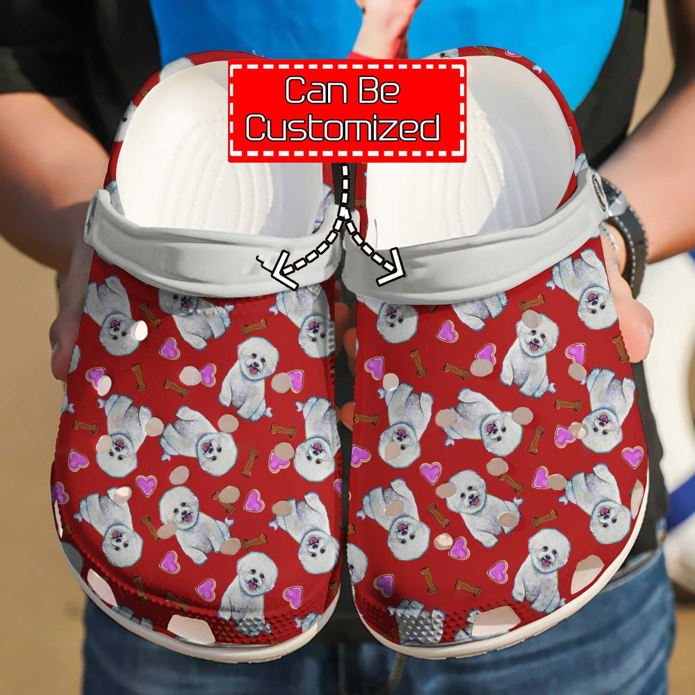 Dog - Personalized Bichon Frise Pattern Clog Shoes For Men And Women