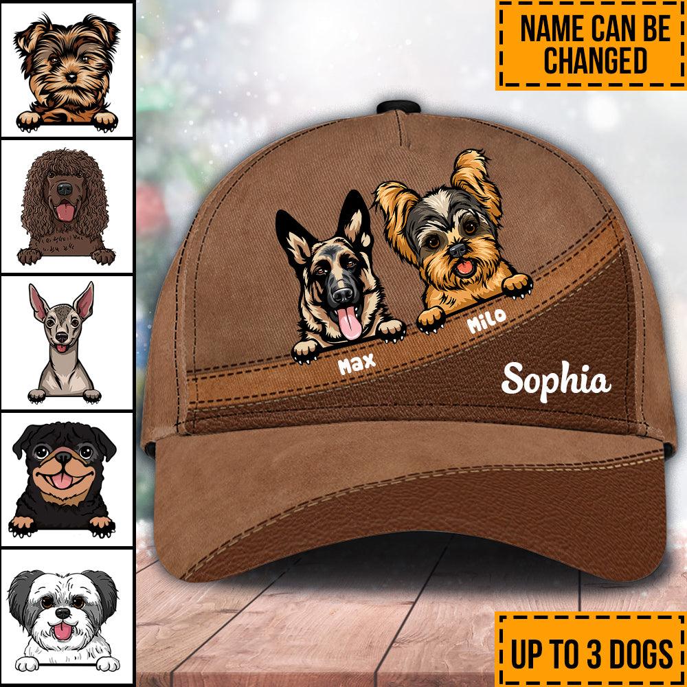 Dog Personalized Classic Cap, Personalized Gift for Dog Lovers, Dog Dad, Dog Mom Trucker Hats Custom Hats Gifts For Men & Women