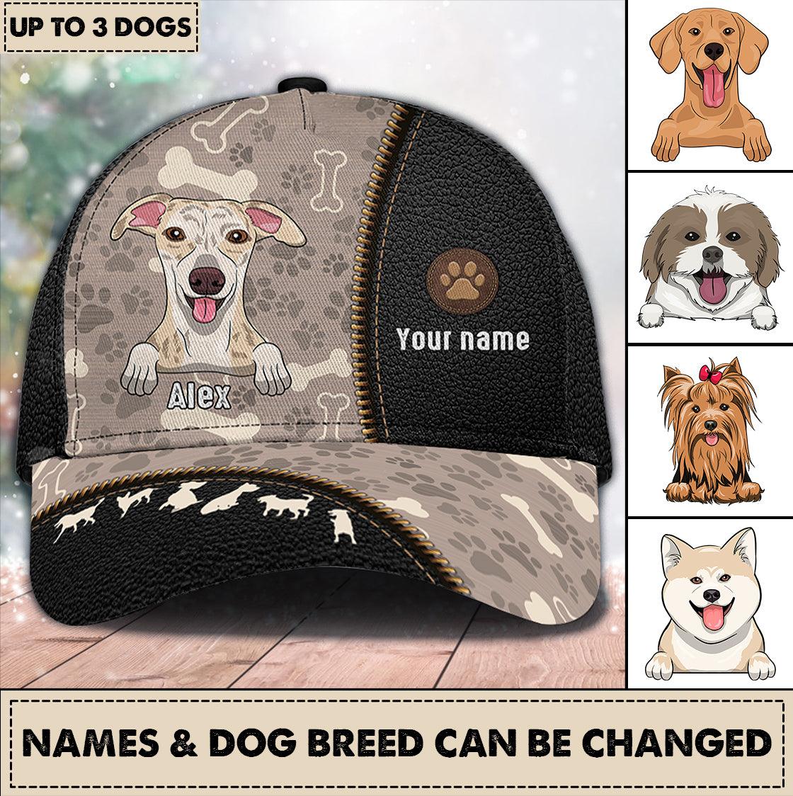Dog Personalized Classic Cap, Personalized Gift for Dog Lovers, Dog Dad, Dog Mom Trucker Hats Custom Hats Gifts For Men & Women
